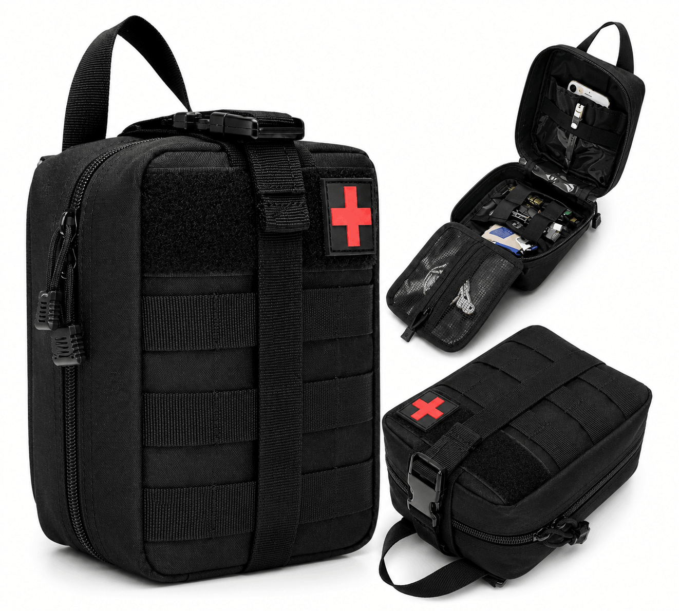 Trusă tactică MOLLE BlackAirsoft Rip-Away, geantă medicală de prim ajutor