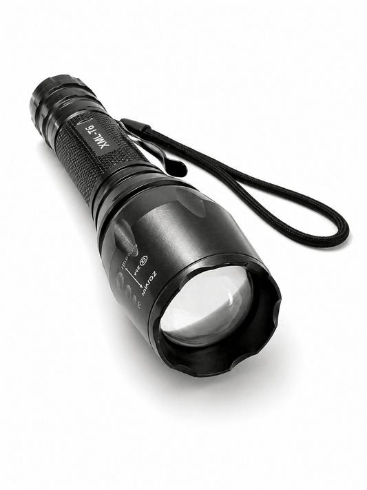 Lanternă LED tactică Black Airsoft, set cu baterii și încărcător