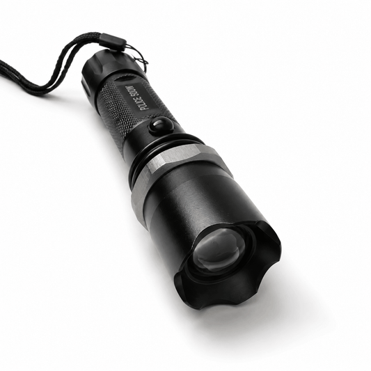Lanternă LED tactică POLICE 5000W Black Airsoft, set cu încărcător auto