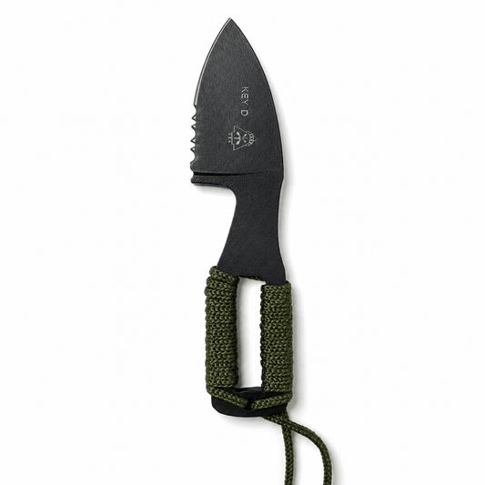Cuțit tactic KEYD Black Airsoft de gât cu teacă